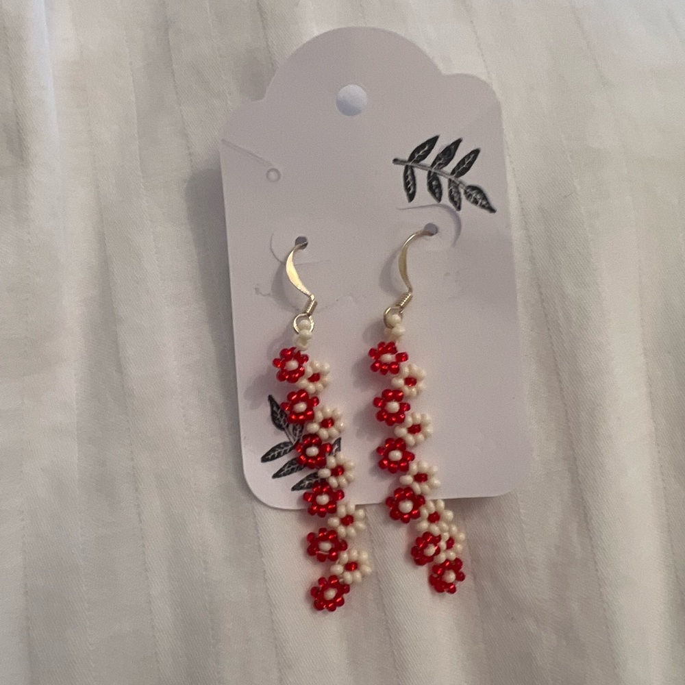 Beaded Flower Earrings